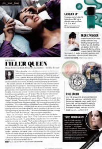 Sunday Style Magazine article featuring the Filler Queen Dr Sara Mullen