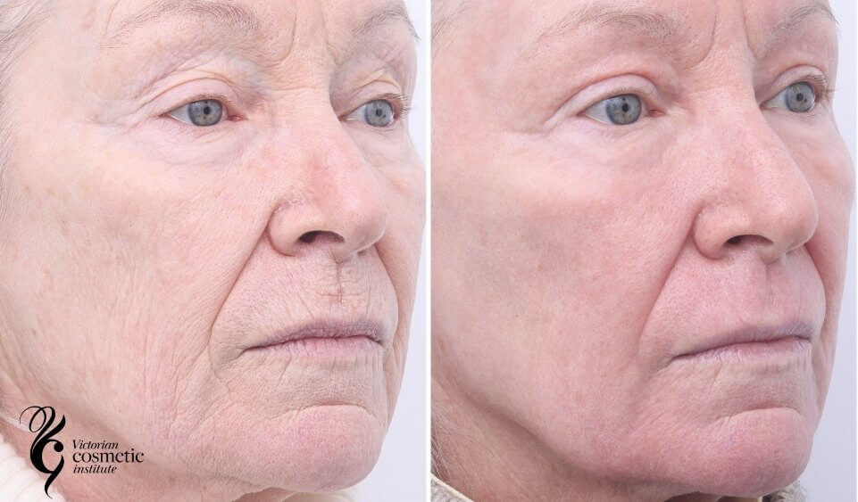 co2 laser resurfacing before and after right side face